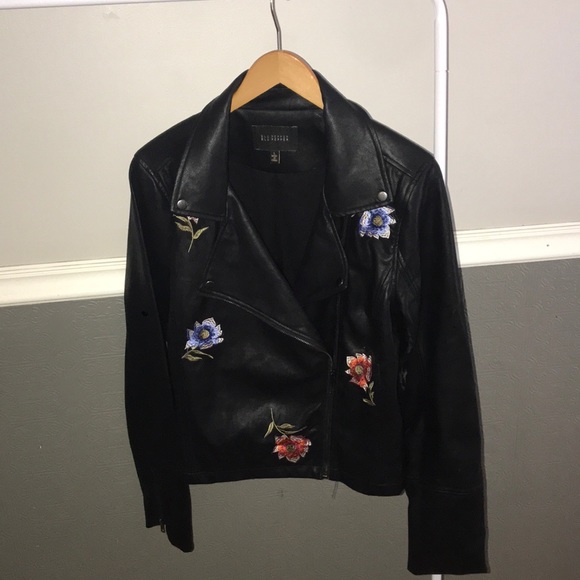 Blu Pepper Jackets & Blazers - BLU PEPPER | EMBROIDERED LEATHER JACKET 🖤